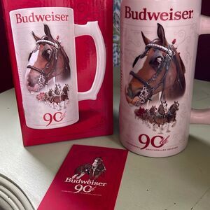 Budweiser 90th Clydesdale Anniversary Edition beer stein. NIB
